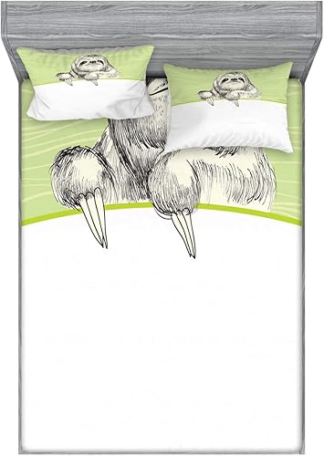 Miniatura 52 de Ambesonne Juego de sábanas bajeras y fundas de almohada, dibujos de aviones antiguos, vuelos clásicos con fechas, estilo vintage, diseño nostálgico,