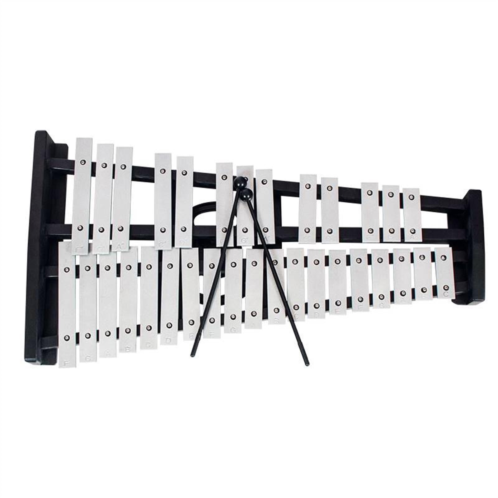 Glockenspiel Práctica placa de aluminio xilófono profesional instrumento de percusión Glockenspiel de 32 notas