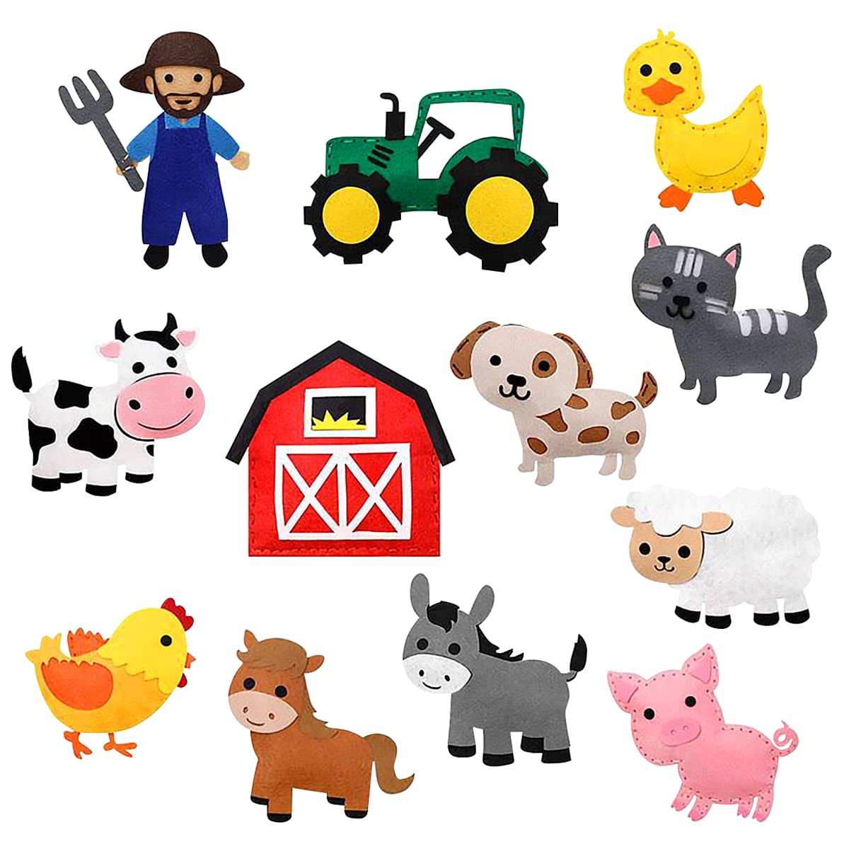 shaojian Sewing Kit for Kids Beginner Arts and Crafts, My First Sewing Kit, Easy DIY Projects of Stuffed Animal Felt Craft, Educational Christmas Birthday Gifts Toys for Girls 5-12 Years Old(Animal)