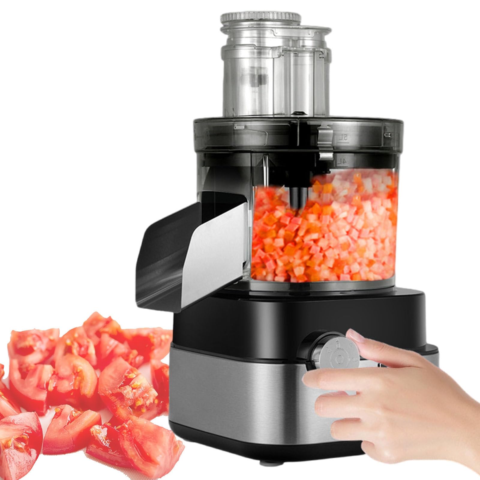 AYCDL Commercial Food Processor, 5L Electric Vegetable Dicer Chopper 600W Veggie Shredder Grater, Meat Grinder Blender