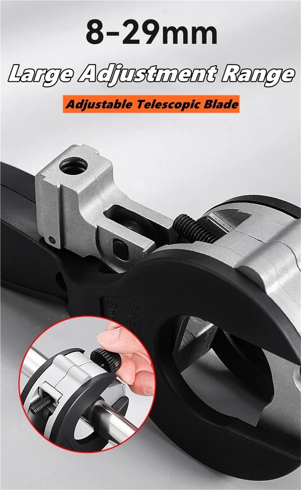 Cortador de Tubos con trinquete de 8-29 mm, Universal, for Acero Inoxidable, Cobre y Aluminio, Tijeras de trinquete, Herramientas manuales for Cortar mangueras.(L)