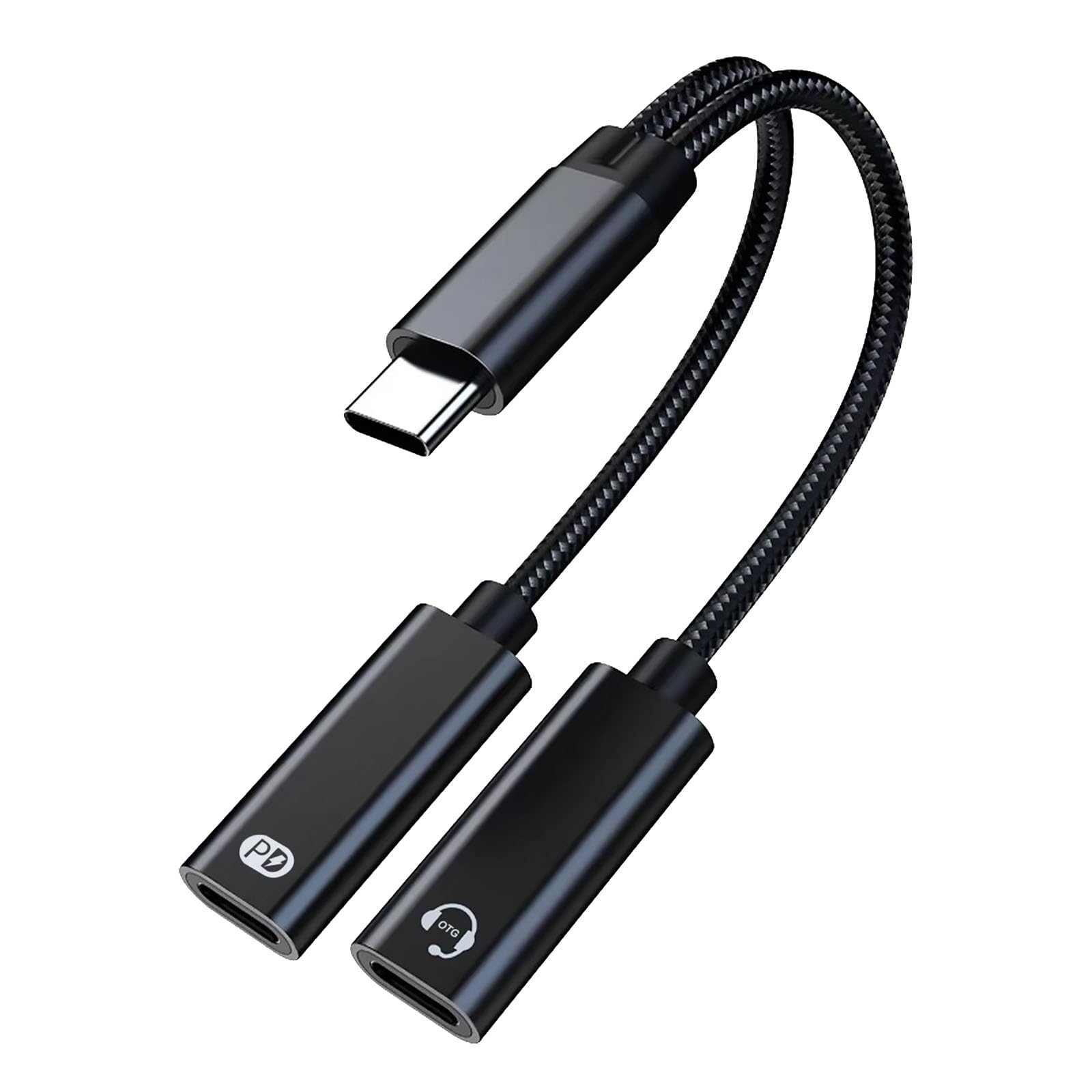 Cavo di frequenza sonora adattatore per cuffie splitter di tipo C per la ricarica di musica di chiamata 60 W ricarica rapida 2 in 1 tipo C