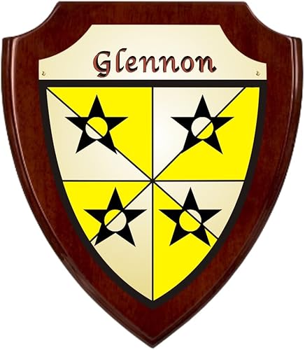 Glennon irlandés escudo de armas escudo placa – acabado en palisandro