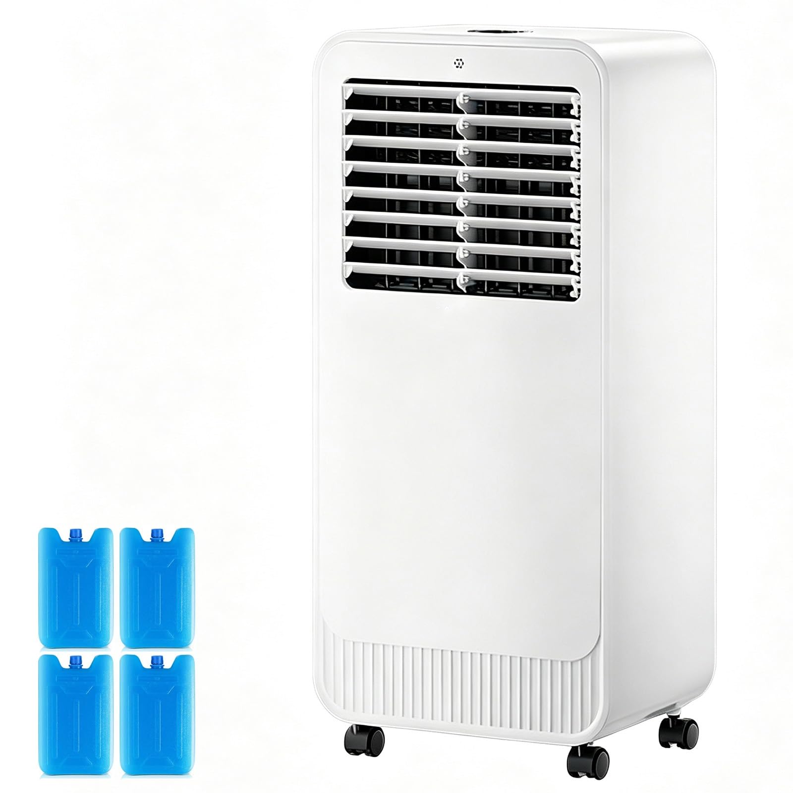 SXKLYRF Portable Windowless Air Conditioners, Evaporative Air Cooler with 4 Ice Packs, 12h Timer, 3 Speeds & 3 Modes, 2.9 Gal Water Tank, Remote Control, Swamp Cooler for Home