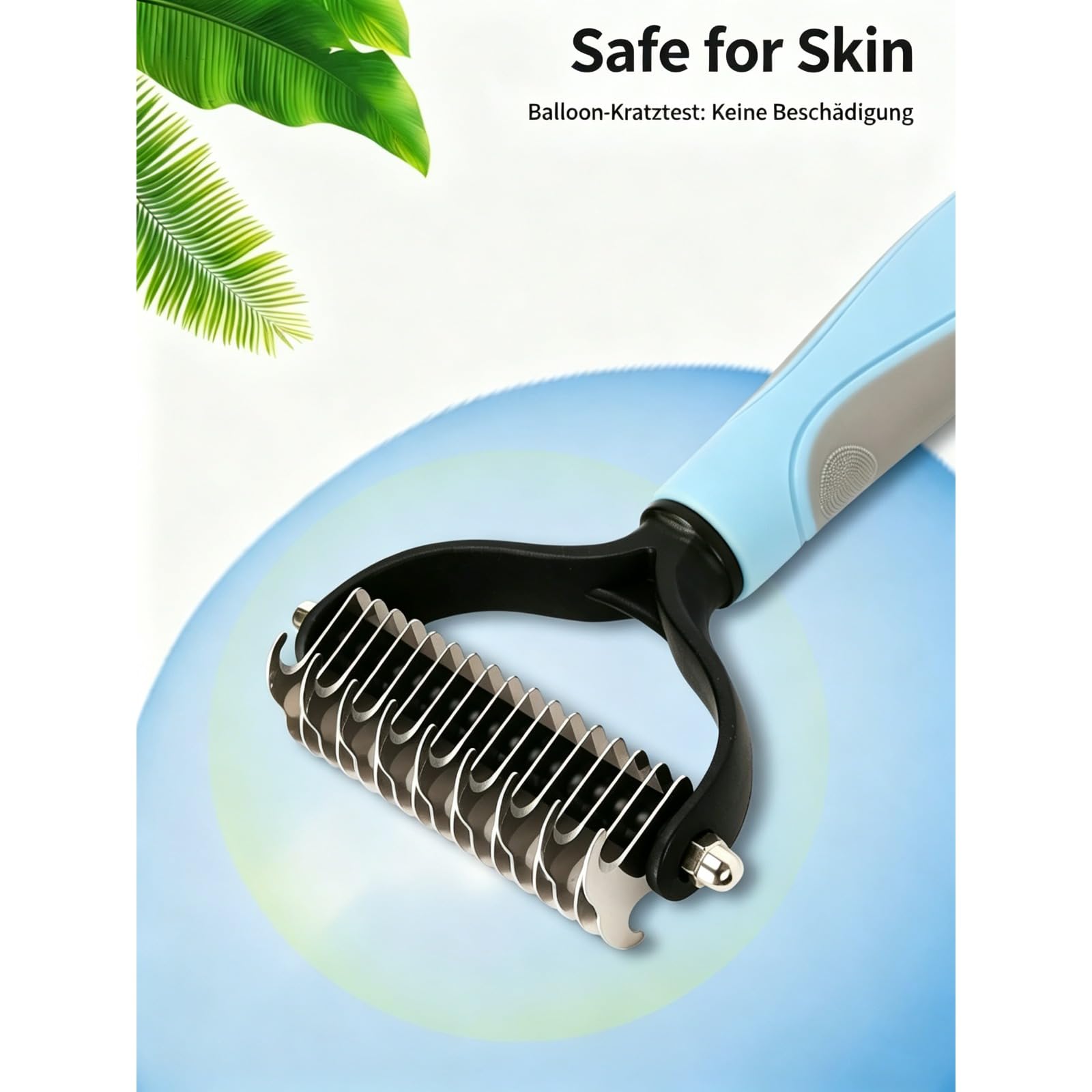 Pet Pro Grooming Tool, Brosse Double Face pour Chiens et Chats Démêler (Blau(S+L)+Rosa(S+L))