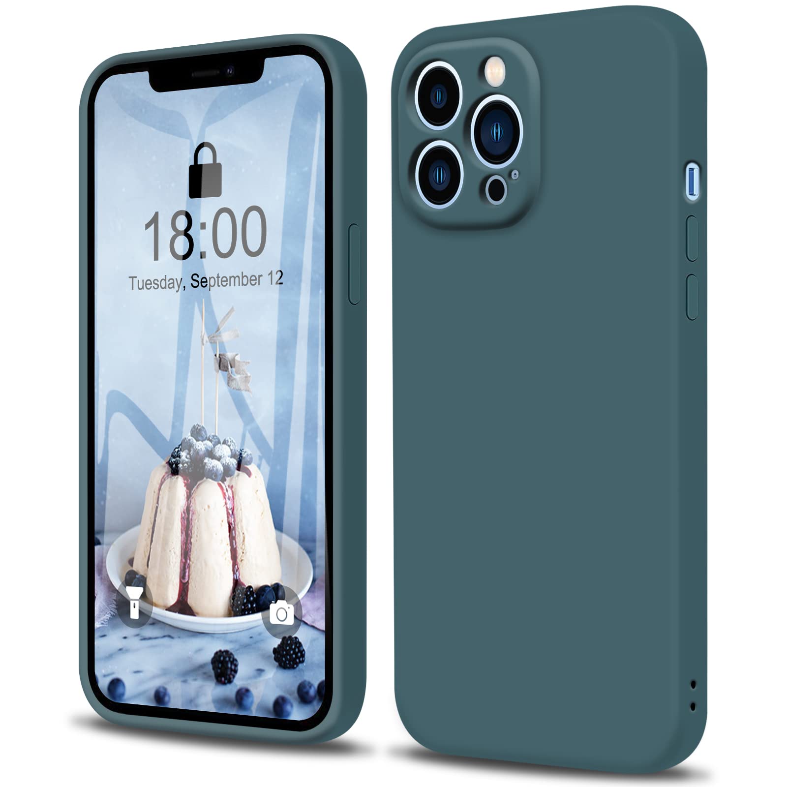 HILARD Compatible with iPhone 13 Pro Max Case 6.7 inch,(with Microfiber Lining) Premium Soft Liquid Silicone Rubber Full-Body Protective Bumper Case for iPhone 13 Pro Max 2021 (Xingyu Blue)