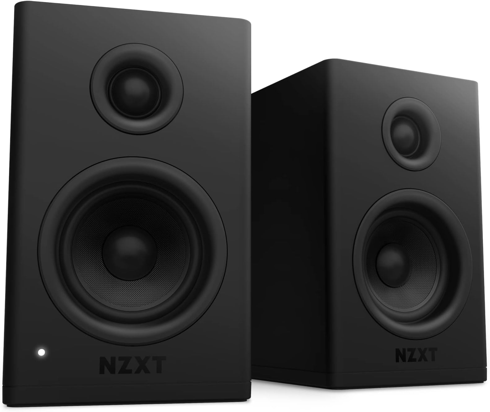 NZXT Relay PC Gaming Desktop Speakers - Bookshelf-Style Design - 80 Watts - High Dynamic Range - Silk Dome Tweeters - Glass Fiber Woofers MDF Construction - Black