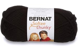 Bernat Blanket Yarn Black: Softee Chunky Yarn, 3.5 Oz, Gauge 6 Super Bulky Black