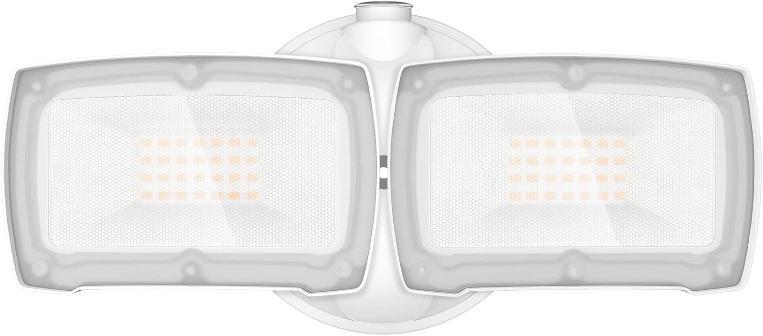 LEPOWER Dusk to Dawn 3000LM LED Security Flood Light - 28W, 3000K Warm, IP65 Waterproof; 2 Adjustable Heads for Garage, Backyard 3000K Warm Light White