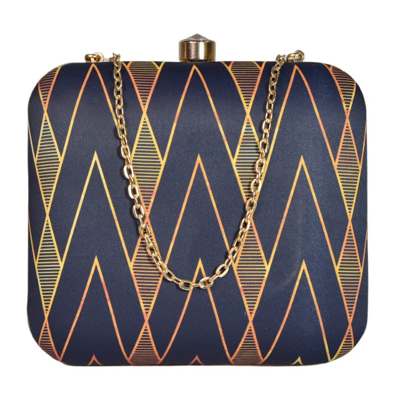 Artklim Printed Black Golden Geometric Clutch Bag For Women With Detachable Strap (B0B6G2YV1B) Amazon Price History, Amazon Price Tracker