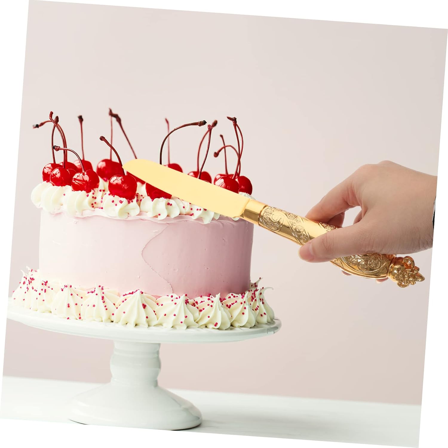 1Set Elegant Cake Severing Set Premium Mousse Cake Cutter Spatula Tool for Bakery Home and Parties for Birthdays Weddings