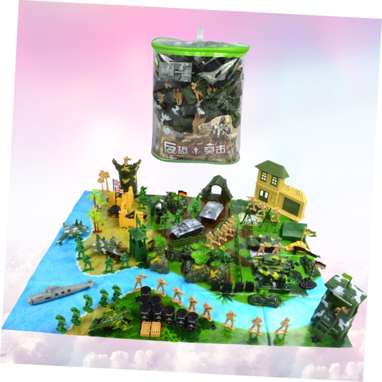 Set Modelli Militari Soldatini 130 Pezzi in Plastica | Design Vivace, Adatto a Tavoli Sabbia, Stile Contemporaneo, Giocattoli Soldato per Scenari di Gioco