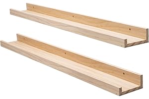 AZSKY 2-Piece Natural Wood 36-Inch Floating Shelves for Essential Storage and Display