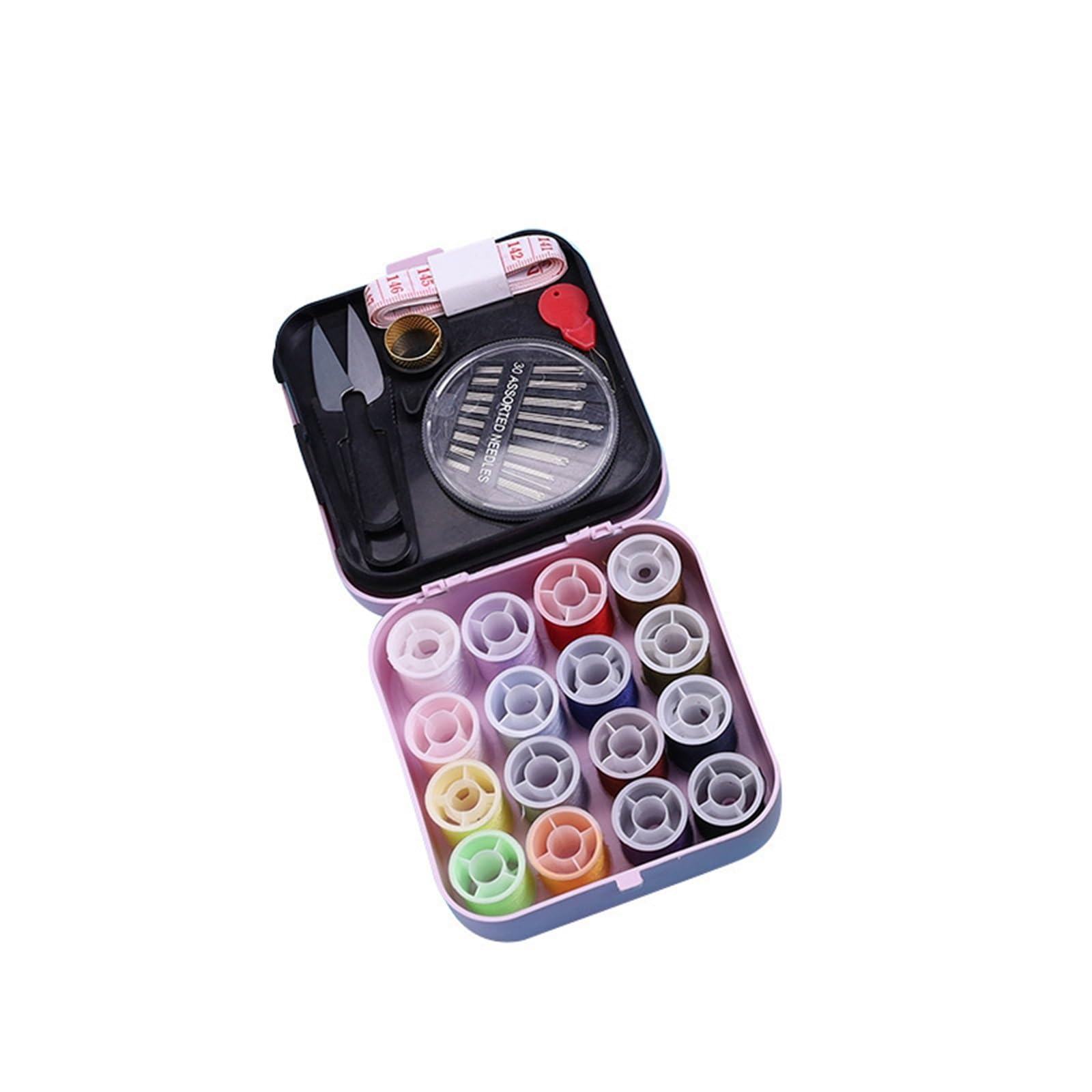 MQLSAERI 2 Mini Kit Da Cucito Portatili A Forma Di Cuore - Scatole Con Aghi, Fili E Bottoni Per Emergenze - 2