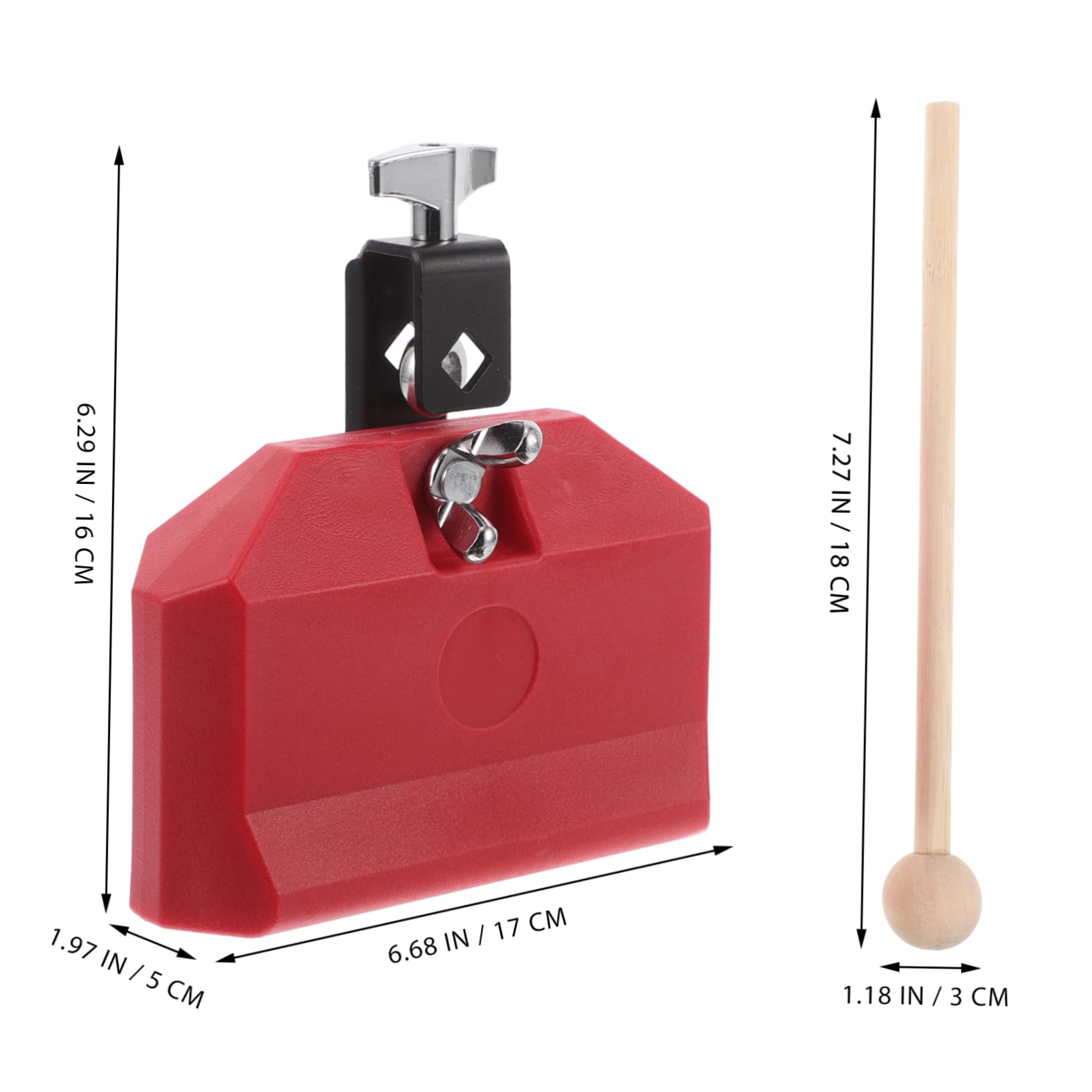 GOOHOCHY Drum Jam Block for Boys and Girls Cowbell Stick with Percussion Block Set of 2 Educational Musical Instrument for Rhythm Learning