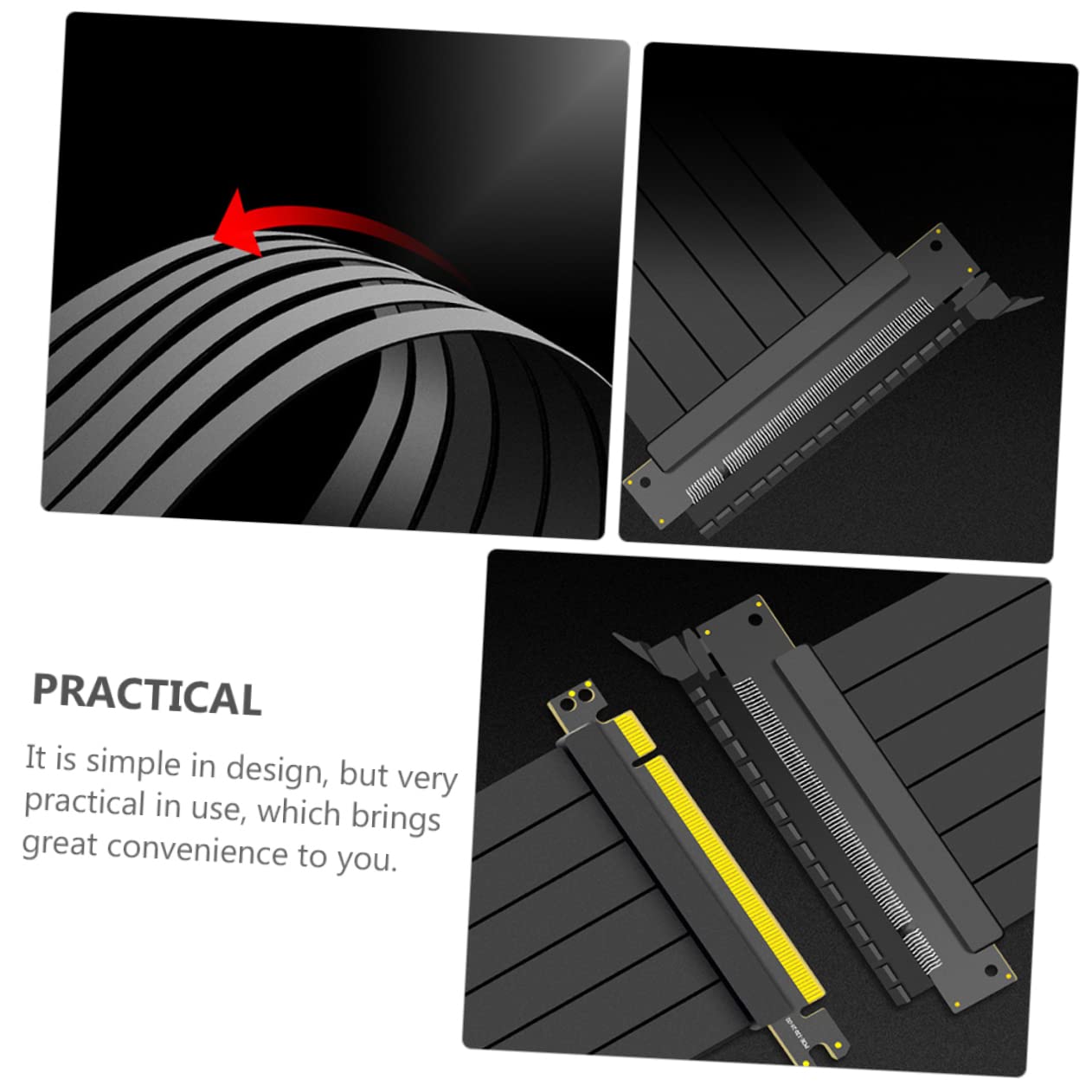 Lurrose 180grado Cavo Riser Pcie Gradi Cavo di Estensione Gpu Pci Express Nastro Pci-e Express per Computer Resistente e Stabile