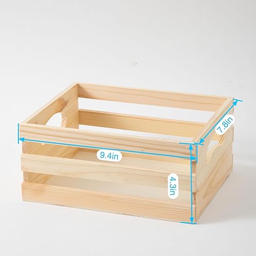 Miniatura 2 de Juego de 3 cajas de madera rústica con asas, cajas decorativas de madera, caja de almacenamiento de madera para cocina, oficina, dormitorio,