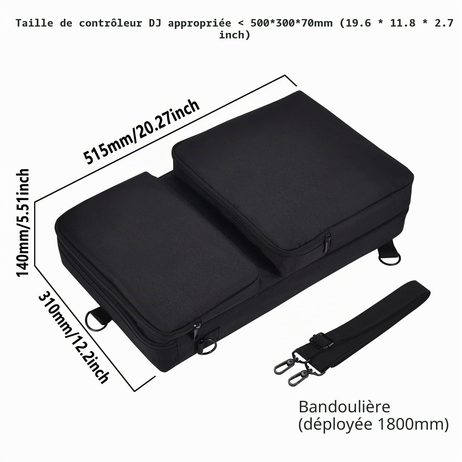 Étui Portable gibecière Sac à Dos Housse pour Pioneer DJ DDJ-FLX4/DDJ-400 DJ/DDJSB3,pour Roland DJ-202,pour Hercules Inpulse 300,pour Native Instruments Traktor Kontrol S2 DJ Controller