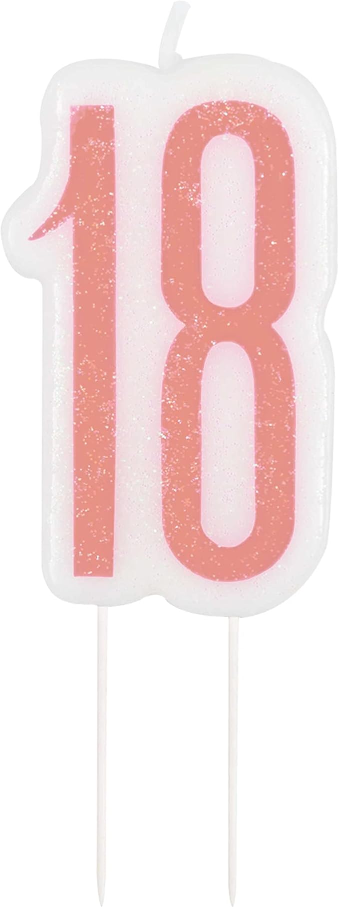 Unique Party 84982 Number 18" Birthday Candle Rosegold 1 Pc, Rose