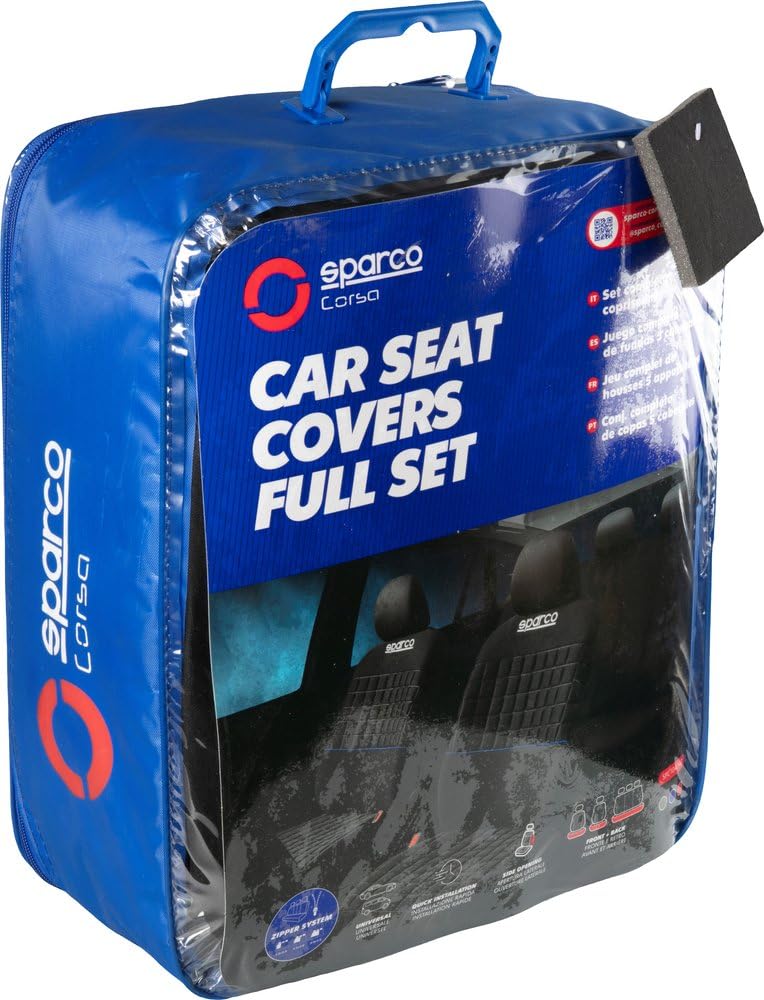 Sparco Zestaw uniwersalny SPC1042 pełne pokrowce na foteliki samochodowe czarny niebieski