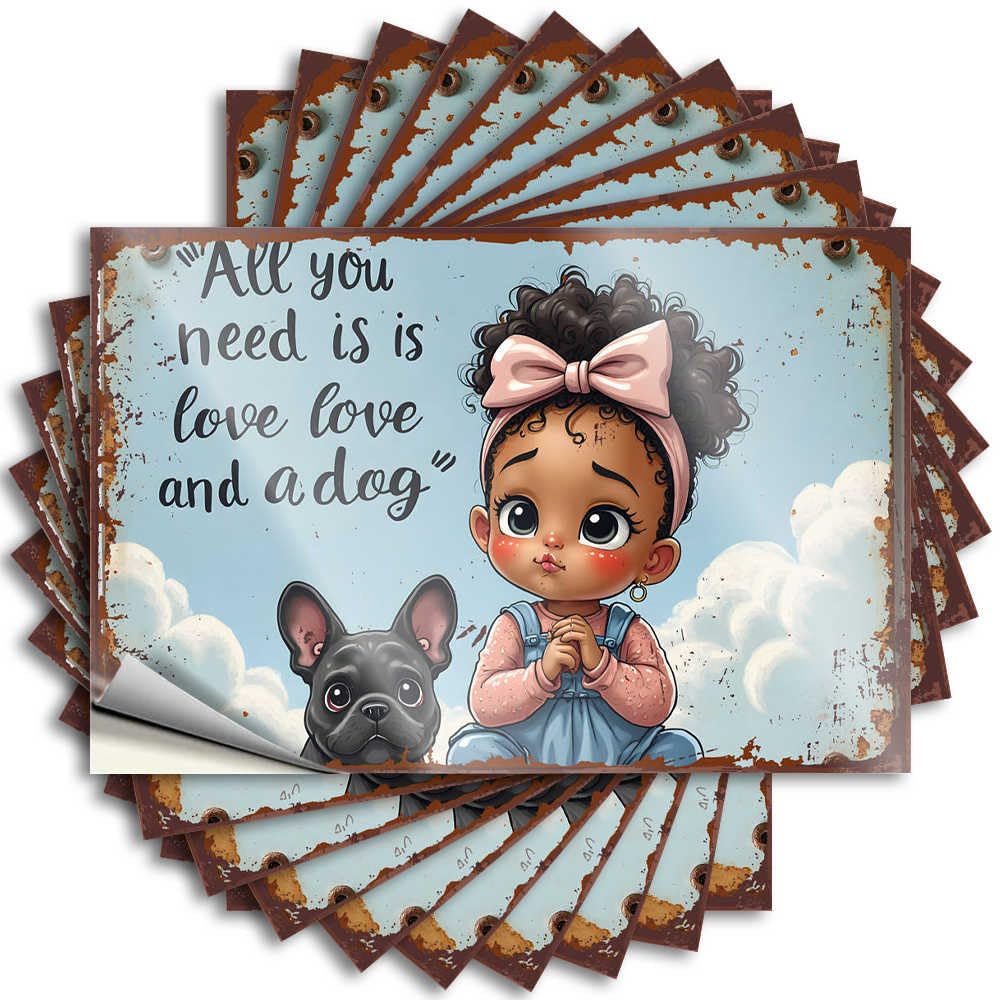 Love, Love, and A Dog: A Heartwarming Bond Bathroom Accessories Decor Fun - Decals Tumbler Waterproof Decal(12X18CM)