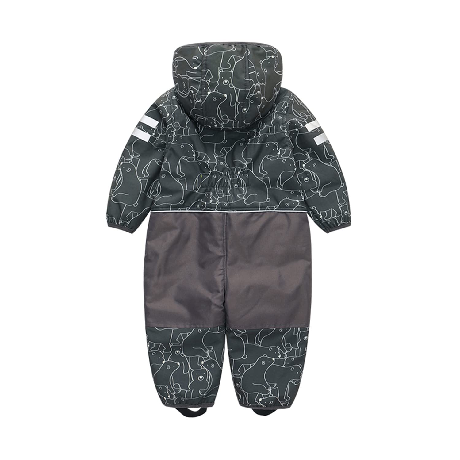 Unisex Jungen Schneeanzug Einteilig mit Kapuze Kleinkinder Warmer Skianzüge Baby Fleece Schneeoverall Trekking Wander Wasserdicht Windjacke Strampler Winter Verdickt Ski Einteiler Größe 80-116