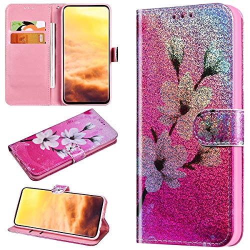 Robinsoni Case Compatible with Samsung Galaxy S9 Plus Phone Case Wallet Leather Light Reflecting Mirror Case Kickstand Notebook Cover Flip Stand Book Style Case Silicone Colorful Animal Case Magnolia