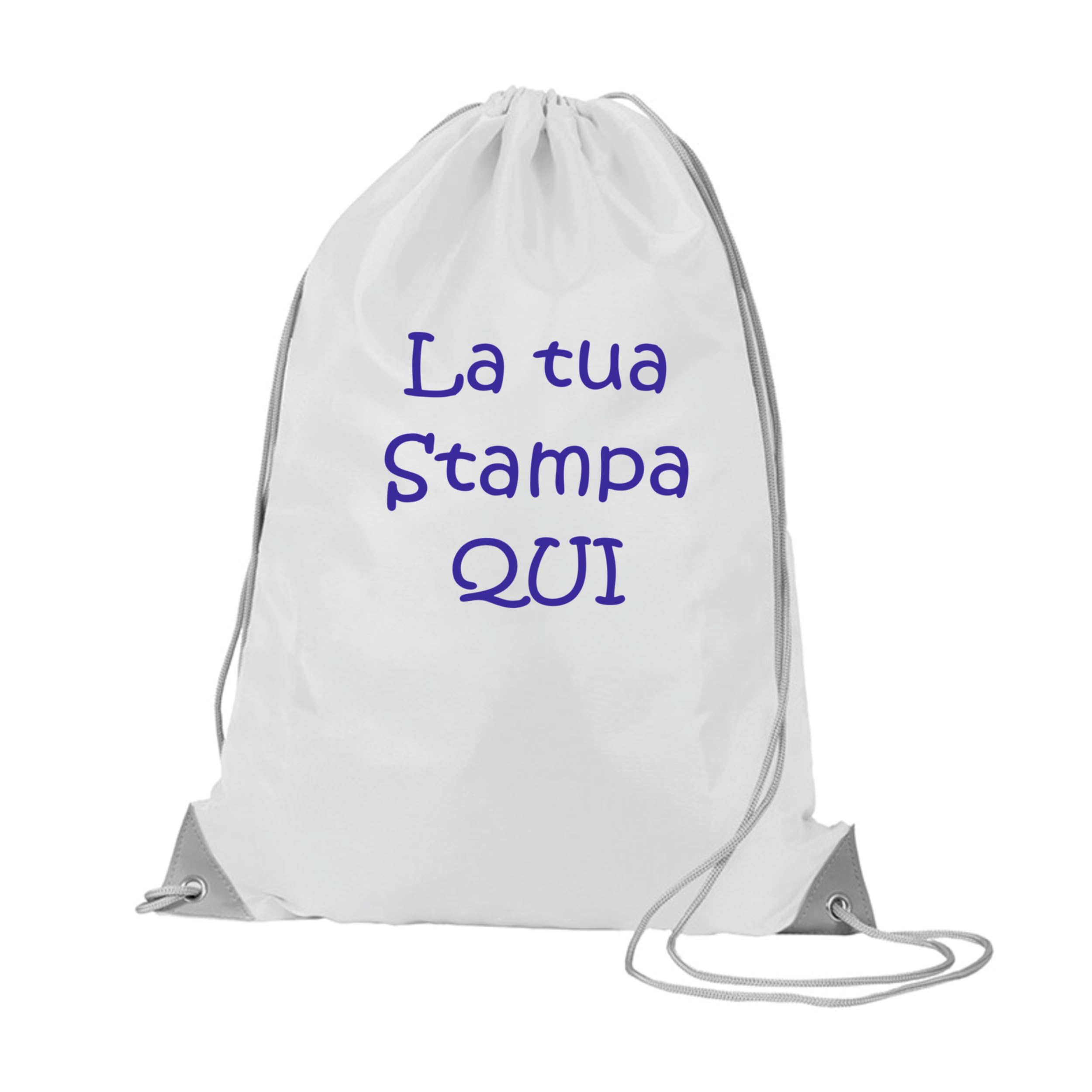 100 Sacca Sportiva Personalizzata Uomo Donna - Borsa Ginnastica Personallizzabile con Stampa Monocolore - Ideale per Palestra Zaino Spiaggia Sacche per Scarpa Calcio Basket (100, Bianca)