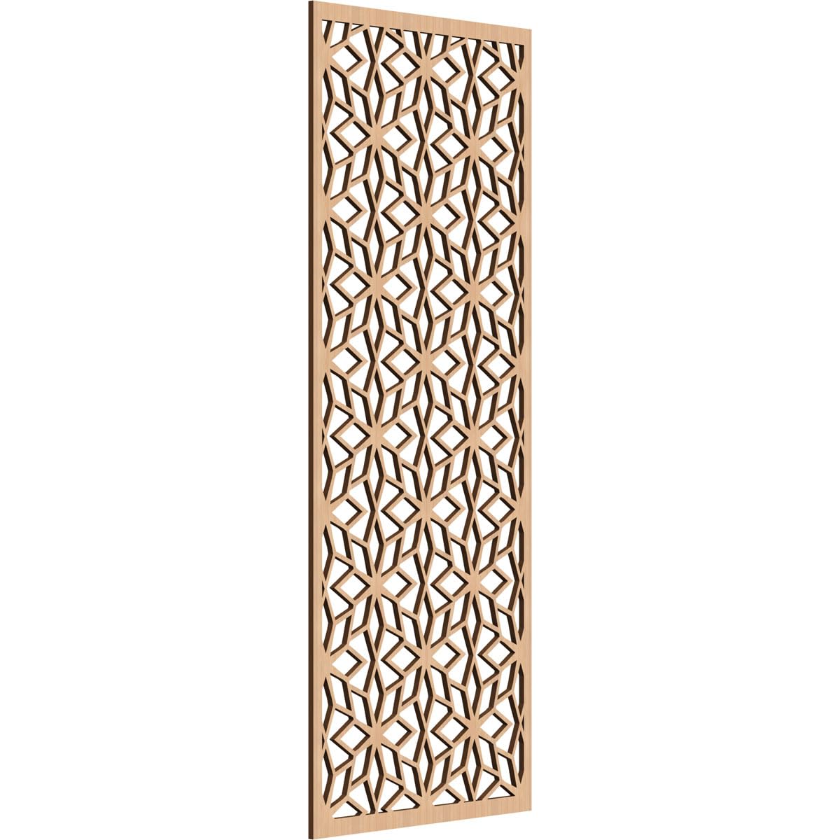 17 3/8"W x 44 3/8"H x 1/4"T Lake Decorative Fretwork Wood Wall Panels, Hickory