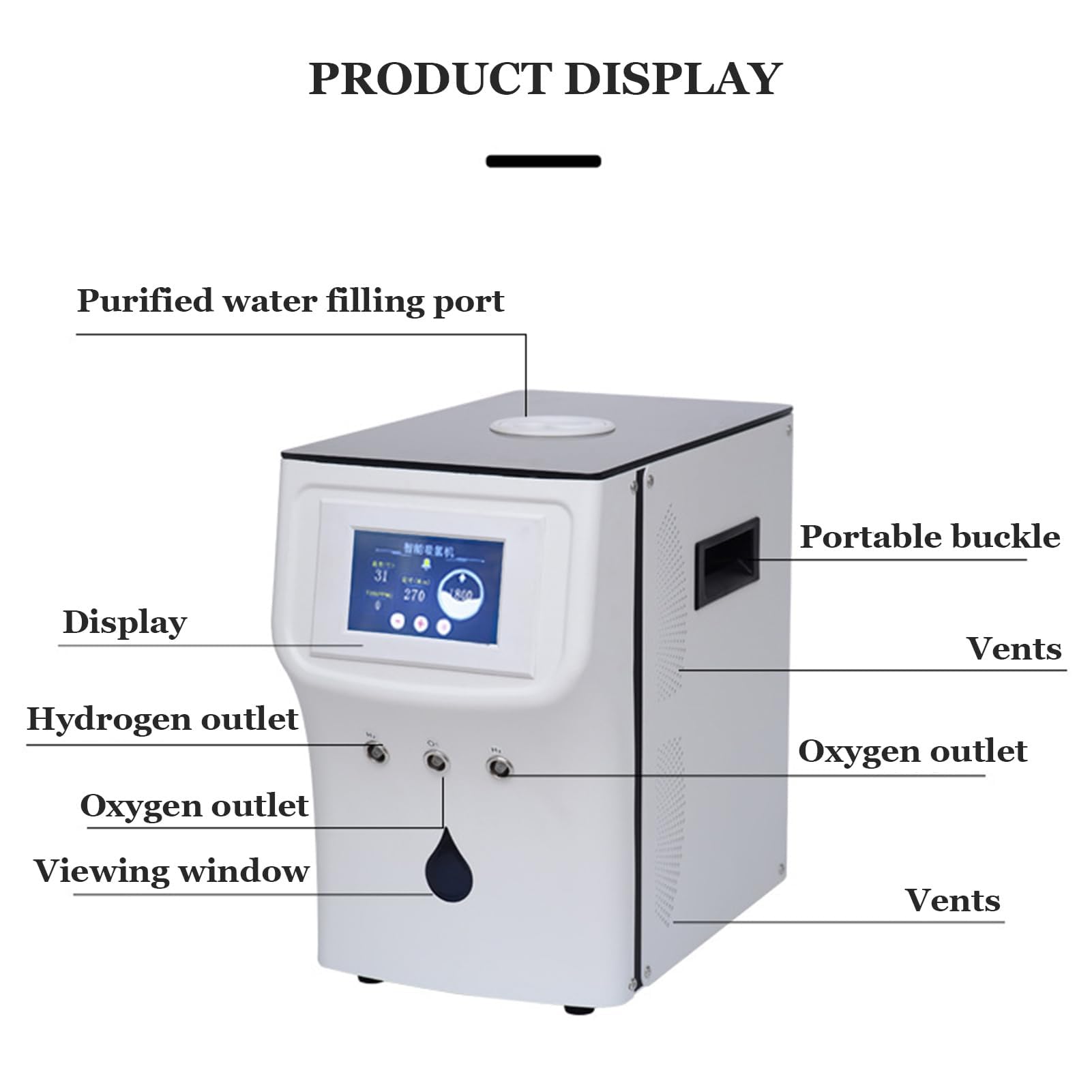 Inhalator wodorowy 99,99% wysokiej czystości Wodór molekularny SPE Technologia 6 godzin Inhalator wodorowy poprawiający jakość snu