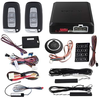 Amazon Com Easyguard Ec002 K Ns Intelligent Car Alarm Kit With Passive Keyless Entry Automatically Lock Unlock Car Door Remote Start Push Start And Touch Password Entry Shock Sensor Automotive