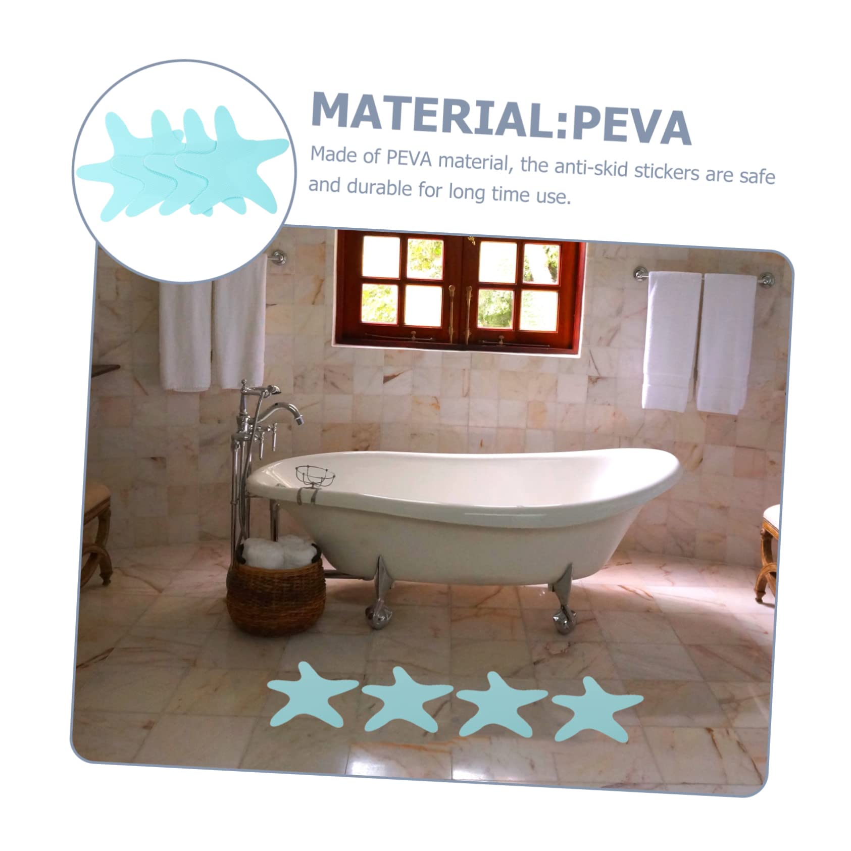 MAGICLULU 3 Juegos Estrellas de mar Pegatinas Antideslizantes baño pequeño Pegatinas Cinta Antideslizante para Caja Fuerte para niños Caja Fuerte Infantil calcomanías de baño para niños