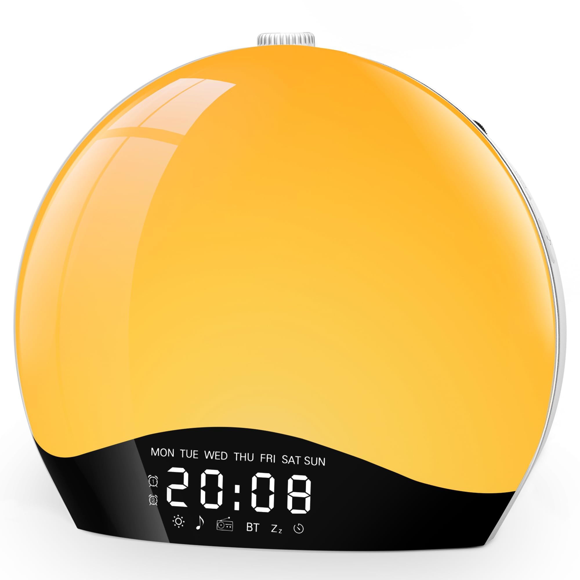 Bluetooth Tageslichtwecker Lichtwecker, Wake up Light, Wecker mit Licht, Sonnenaufgang Sonnenuntergang Simulation, Bluetooth Lautsprecher, 22 Naturgeräuschen, 20 Helligkeit Nachttischlampe für Kinder
