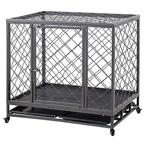 LUCKUP Empire Heavy Duty Dog Cage Strong Metal Kennel and Crate for Medium