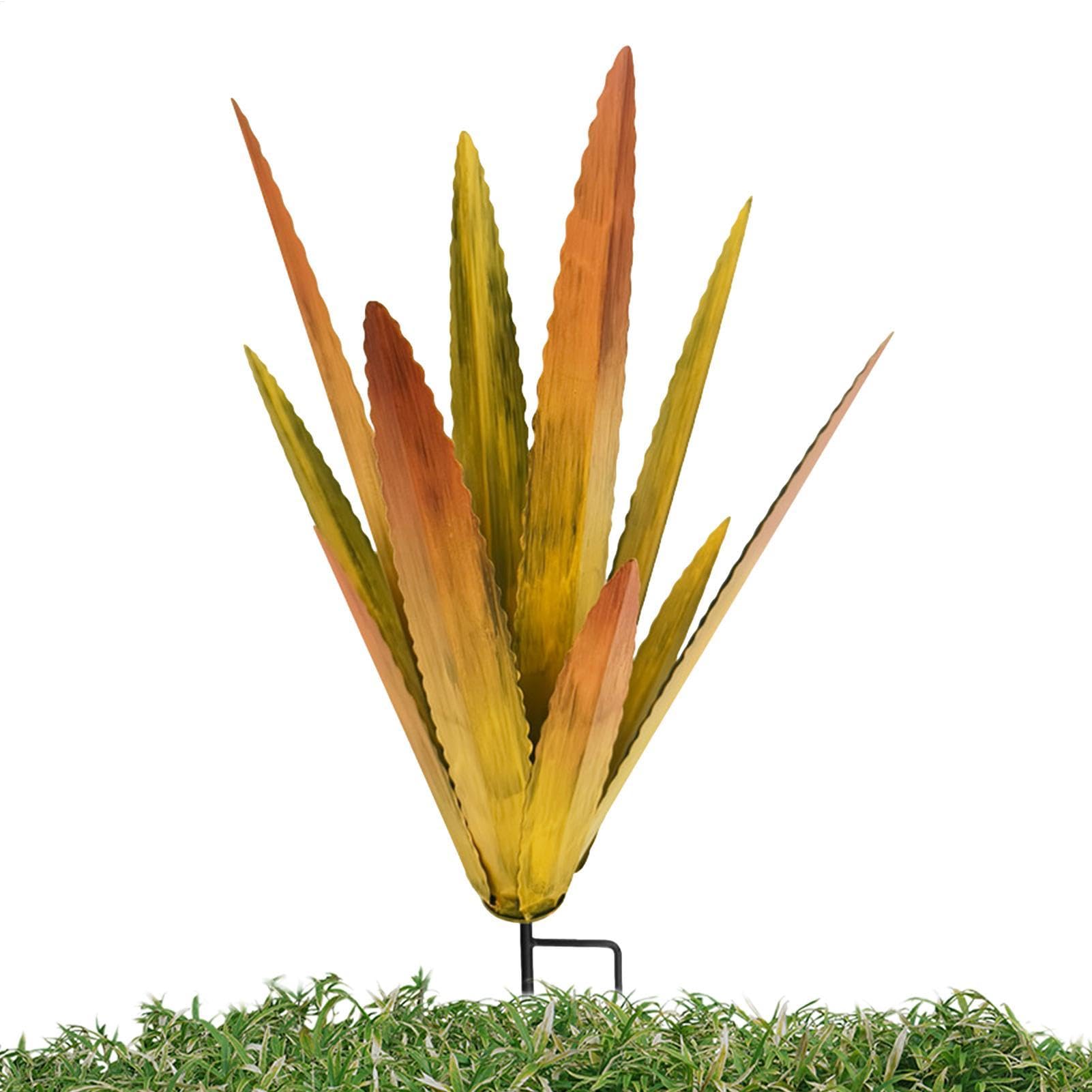 Reflimand Tequila Rustic Metal Agave Plant Sculpture, Garden Yard Art Decoration Sculpture Stakes, Metal Agave Plant Lawn Ornaments Statue, Figurines for Outdoor Patio Garden Home Decor