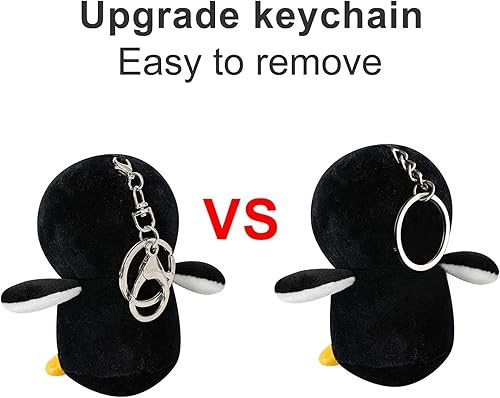 Miniatura 3 de Anboor Pequeños animales de peluche de pingüino de 4.3 pulgadas con llavero premio de bolsas de regalo, regalos de fiesta temática de animales,
