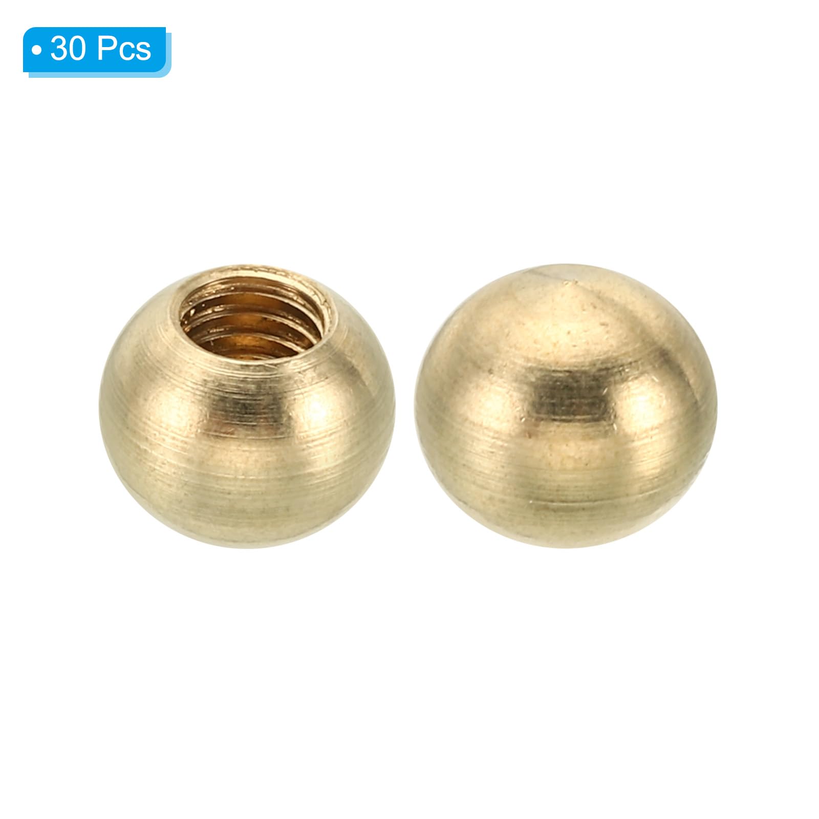PATIKIL M6x12mm Thread Cap Nuts Knob, 30 Pack Brass Ball Lamp Decoration Screw Caps Nut Cover Nut for Furniture Lighting or DIY Project - Image 3