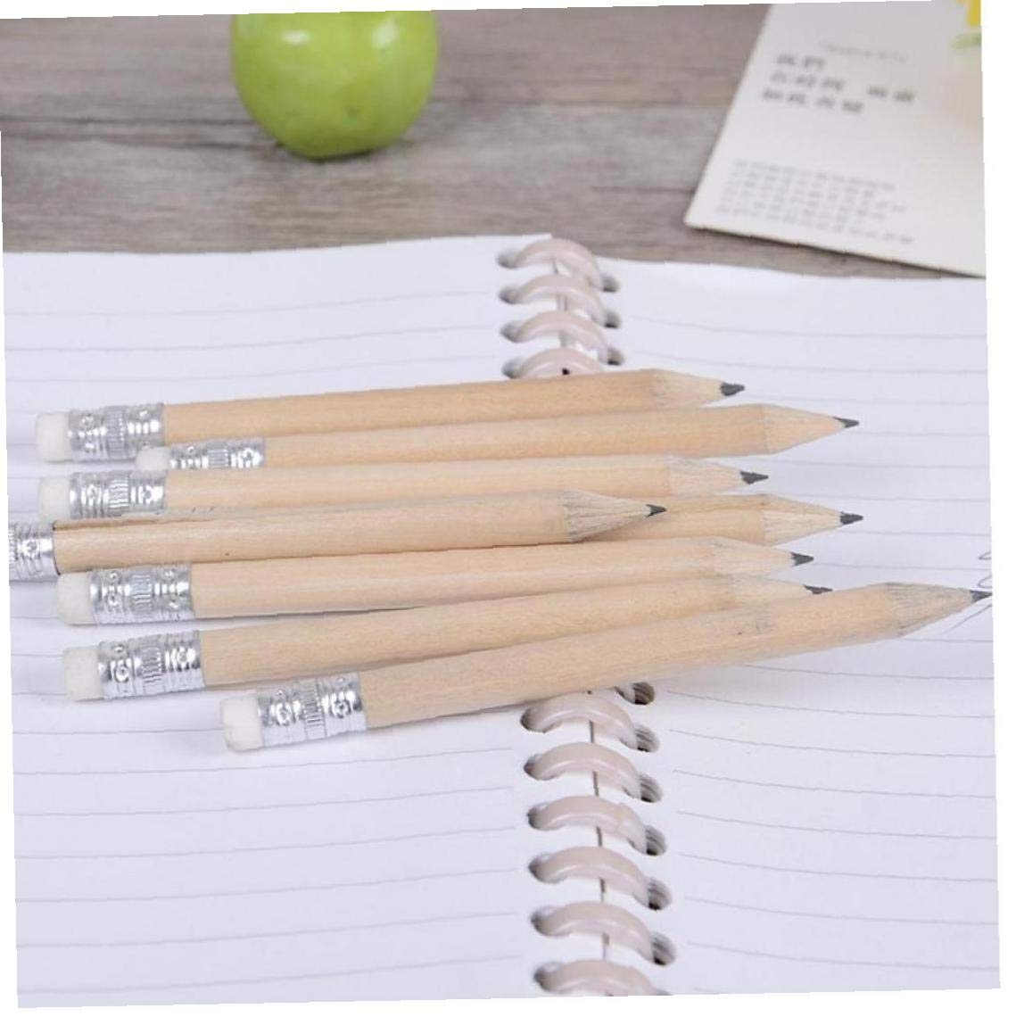 Amazon | 鉛筆 ミニサイズ 10cm シンプル 無地 木製 消しゴム付き