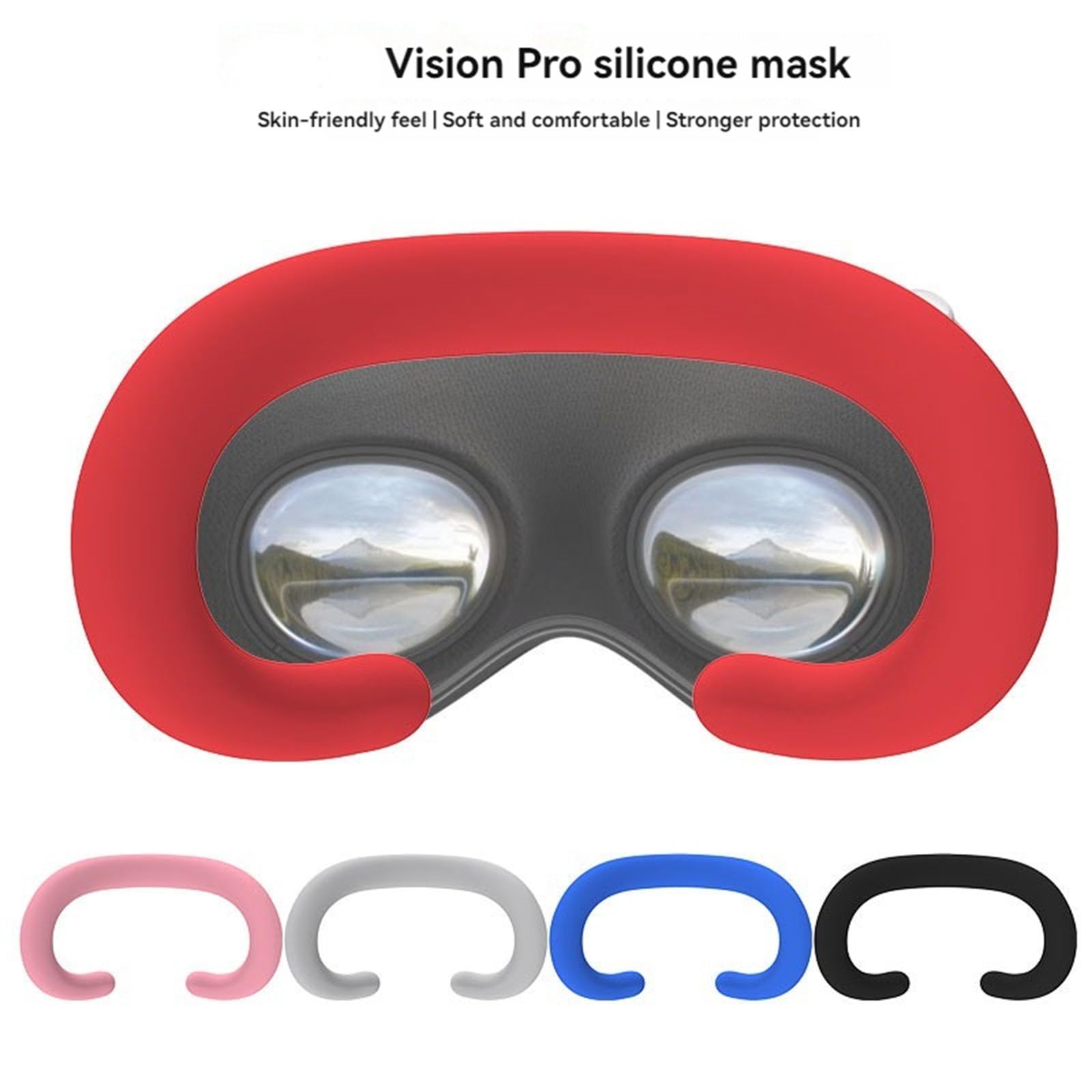 Vision Pro Silikonowy interfejs twarzy VR, miękka antypoślizgowa i nadająca się do prania poduszka na twarz, maska na twarz Vision Pro(różowa)