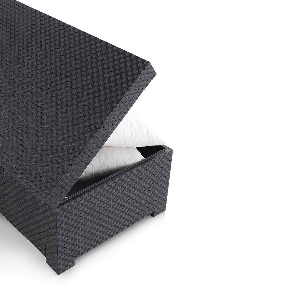Shaf - Diva | Baul Almacenaje Exterior para Muebles de Jardin - Arcon Exterior Jardin con Almacenaje | Fabricado en España con Materiales Reciclados - Color Grafito