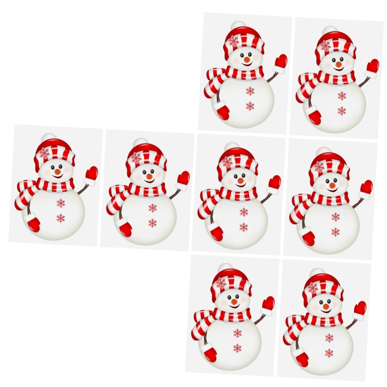 TOPBATHY 8 Blatt Aufkleber Wandaufkleber Fensteraufkleber Dekorative Aufkleber Weihnachts Fensteraufkleber Weihnachts Fensterdekorationen Weihnachts Türaufkleber Schneemann