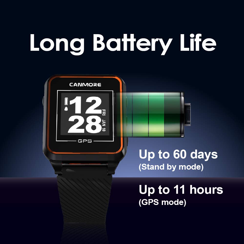 Canmore TW353 Reloj GPS de Golf para Hombres y Mujeres, actualización Gratuita de más de 41.000 Campos precargados en Todo el Mundo, Accesorio de Golf Esencial y Ligero para golfistas,Naranja
