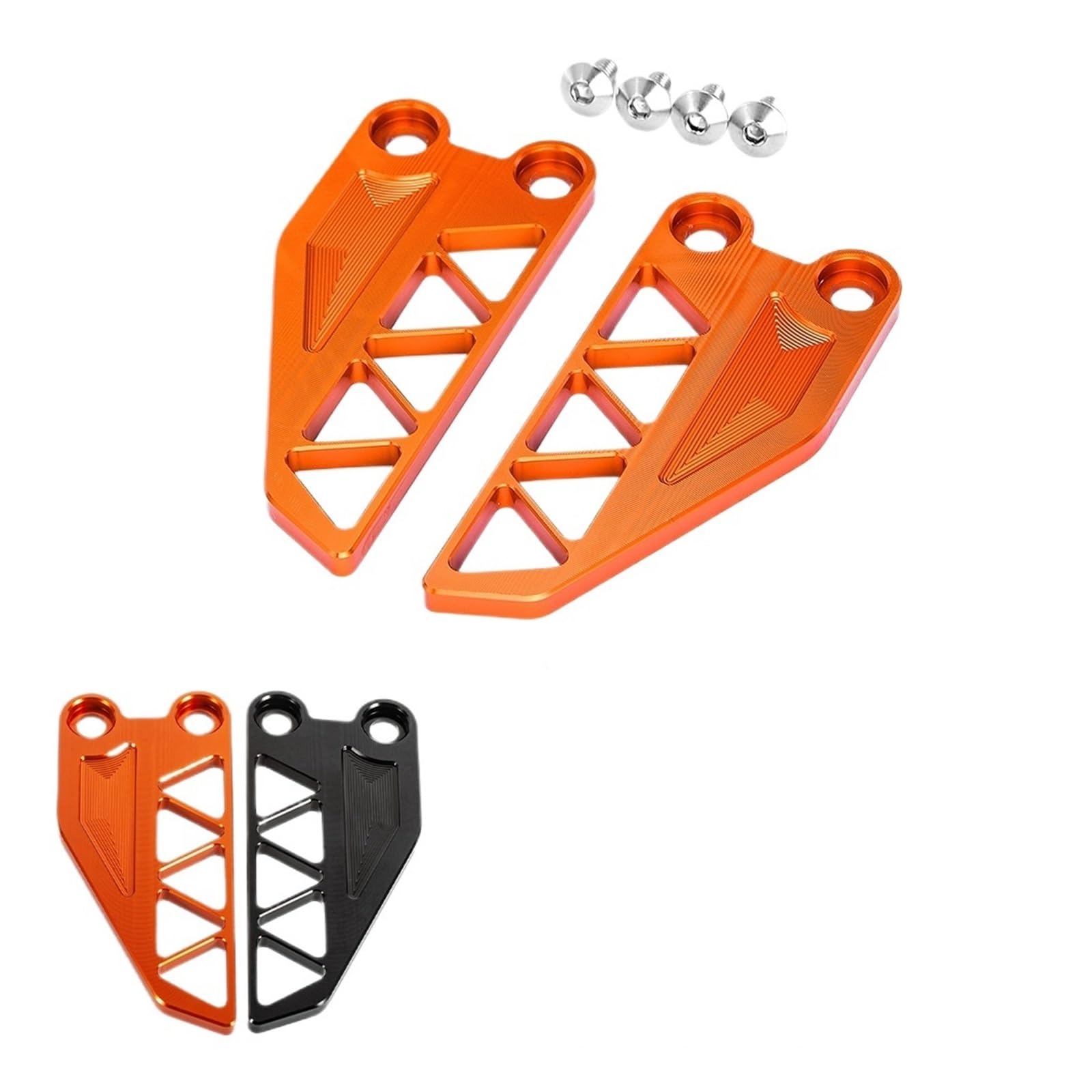 Aluminiowe śledzie do stóp CNC pasują do E 250 390, podnóżki motocyklowe, ochraniacze na pięty, czarne i pomarańczowe (czarne)