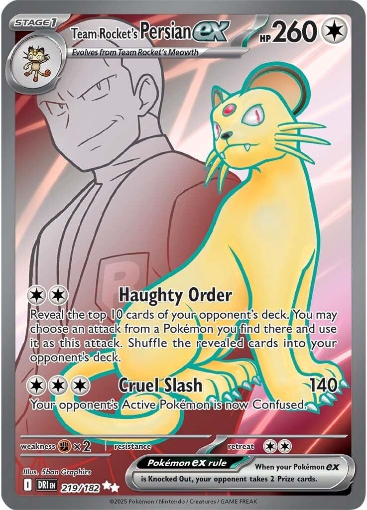 Pokemon - Giovanni's Persian ex 219/182 – Destined Rivals – Full
