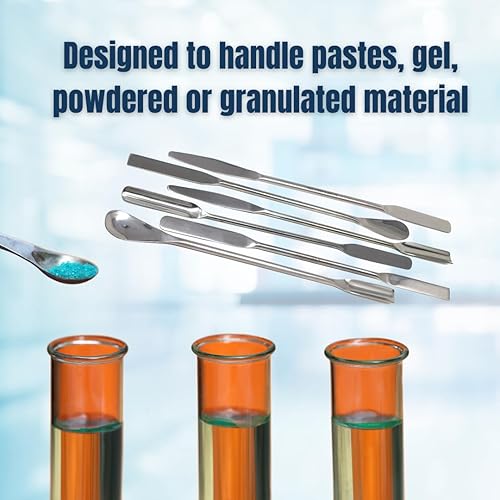 Miniatura 6 de 6 espátulas de laboratorio micro multifunción de acero inoxidable de doble extremo de 9 pulgadas de largo cucharas de cuchara de muestreo utilizadas