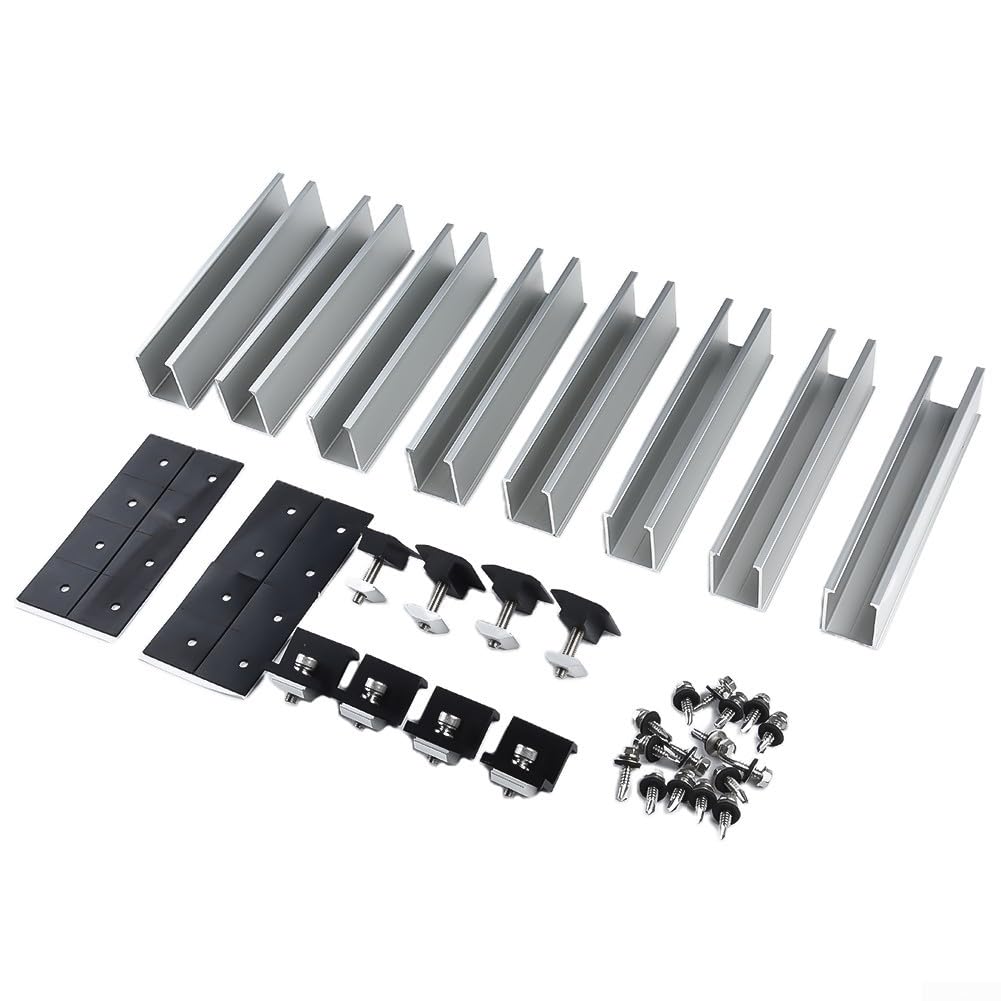 PV Support solaire Rail 20 cm Toit plat Borne d'extrémité (Set 3 (pour 30 mm))