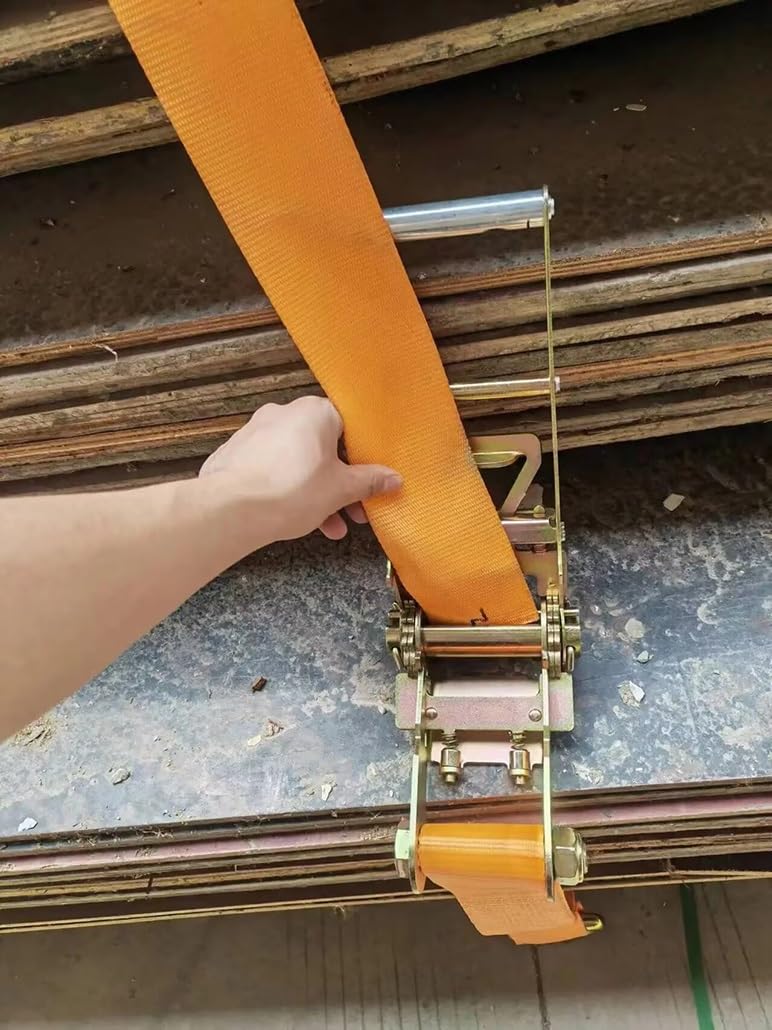 Correas de trinquete de 4 Pulgadas de Ancho para Trabajos Pesados, Correas de trinquete para Carga con 2 Ganchos de Bloqueo automático para Camiones, remolques(12.0m/39.4Ft)