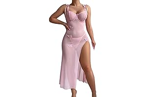 Butterfly Mesh See Through Split Leg Pajamas for Women