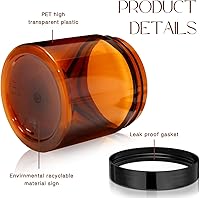 Vista 154 de 6 Pack 6oz Plastic Jars Containers with Lids Wide-mouth Refillable Leakproof Reusable Round Empty Jars for Travel Cosmetic Dry Food Spice Candy Clear