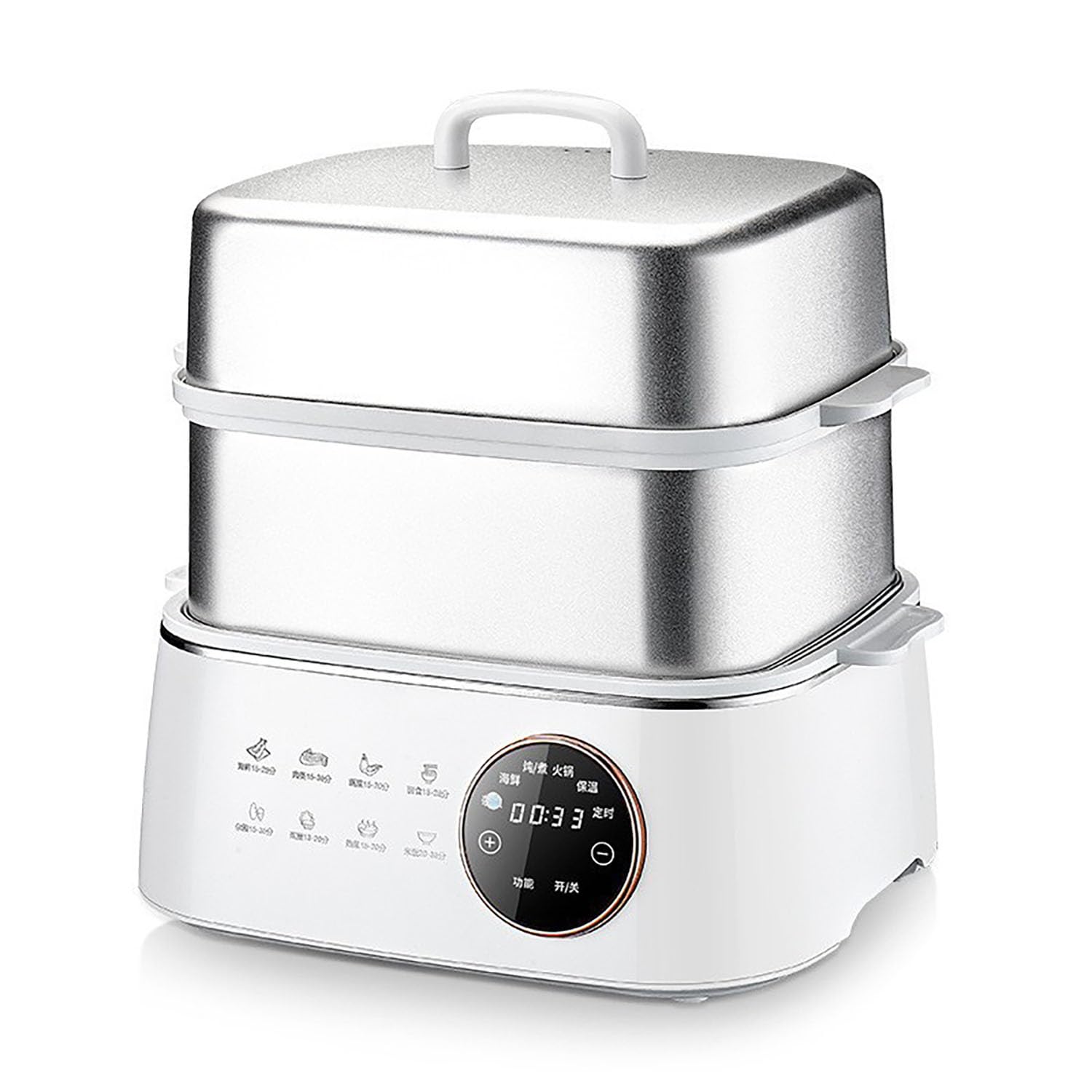 Vaporiera elettrica domestica a 3 livelli e pentola calda in acciaio inossidabile: grande capacità, integrazione multifunzionale per cottura a vapore/cottura - Disponibile in preordine